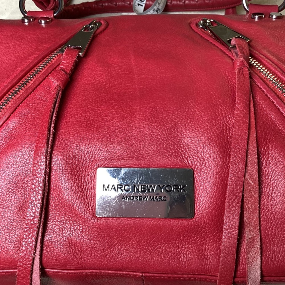 Marc New York Andrew Marc Red Pebbled Leather Large satchel, shoulder/crossbody - Picture 15 of 15